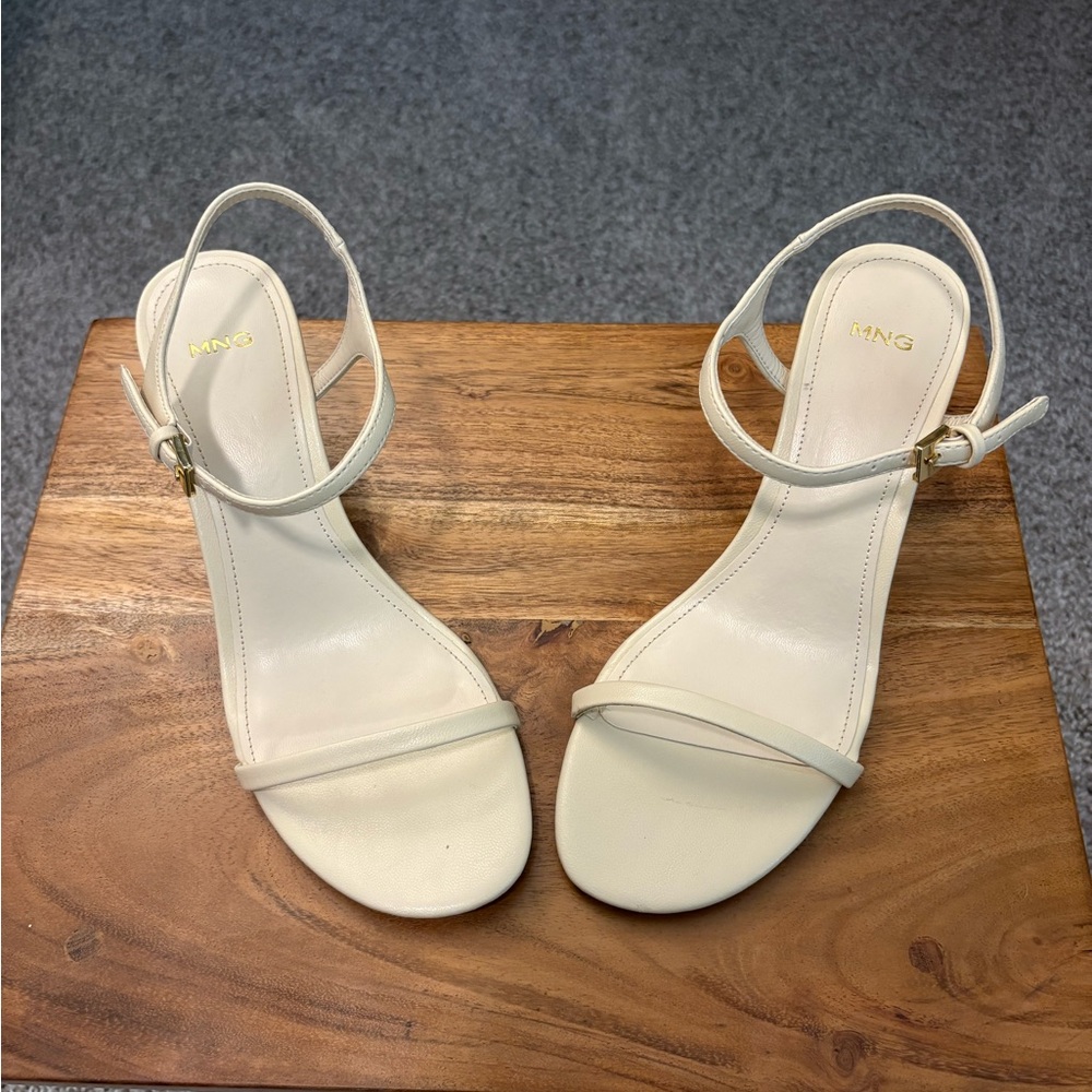 Mango Cream Heeled Sandals